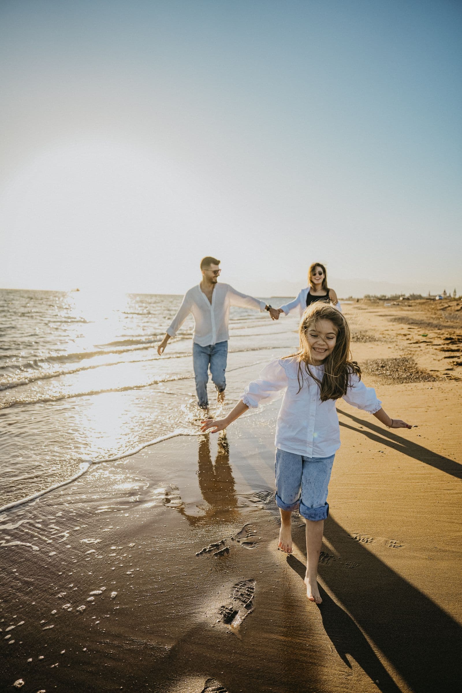 A family enjoying time together at the beach